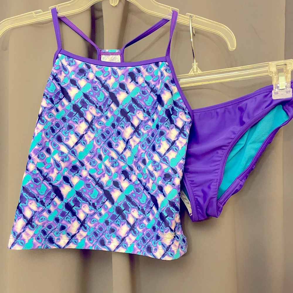 Girls Speedo 12 purple/blue tankini